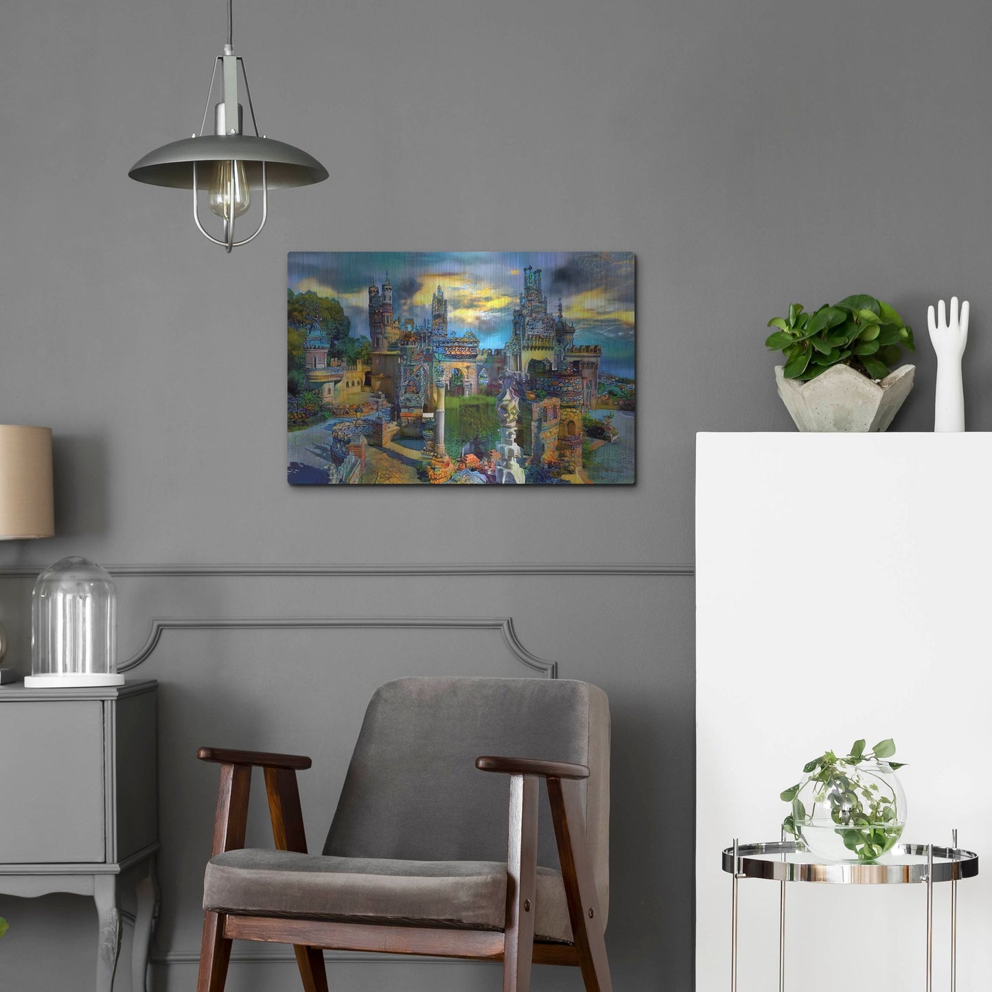 Luxe Metal Art 'Benalmadena Spain Colomares Castle' by Pedro Gavidia, Metal Wall Art,24x16