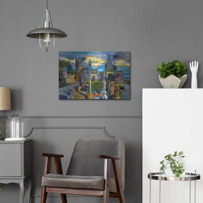 Luxe Metal Art 'Benalmadena Spain Colomares Castle' by Pedro Gavidia, Metal Wall Art,24x16