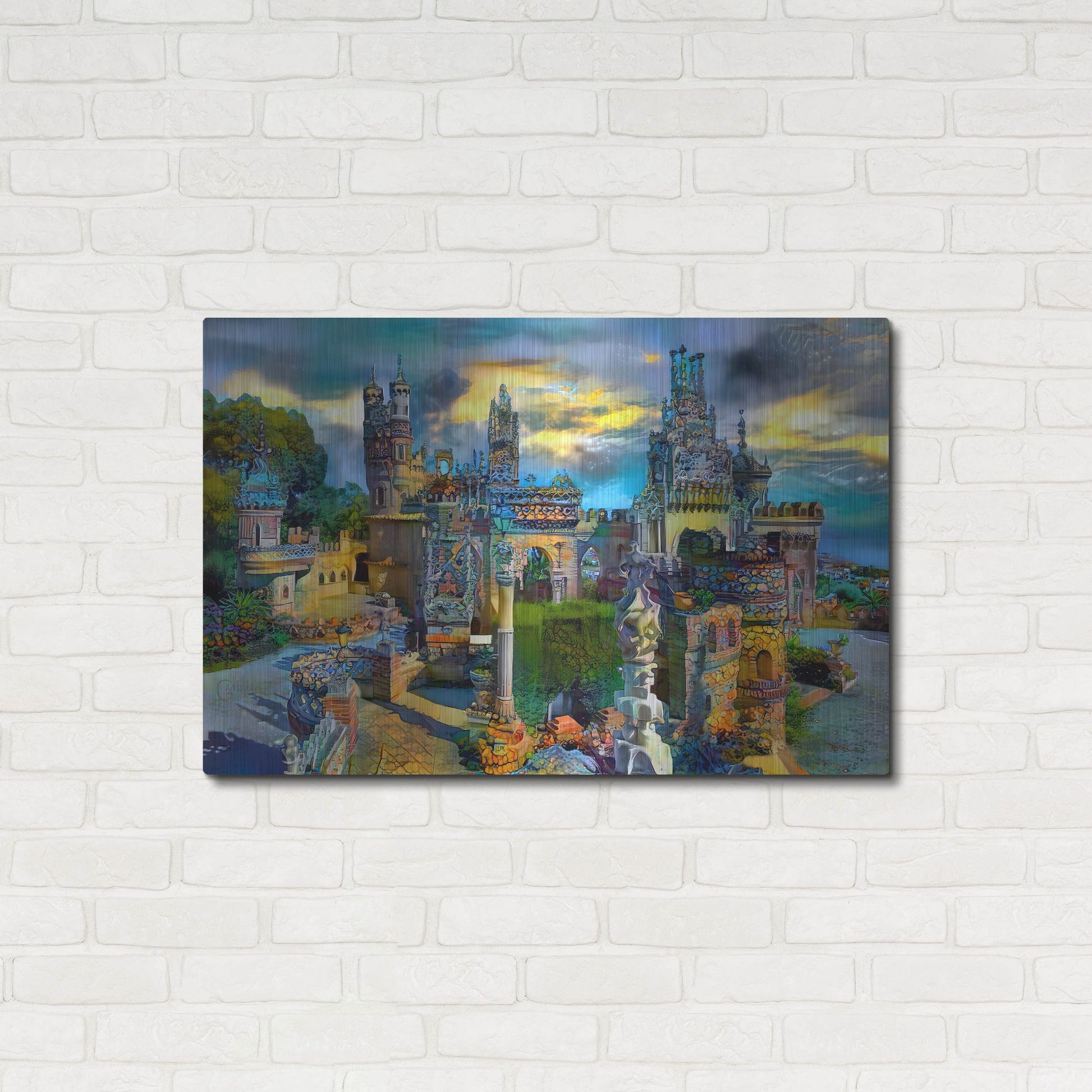 Luxe Metal Art 'Benalmadena Spain Colomares Castle' by Pedro Gavidia, Metal Wall Art,36x24