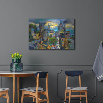 Luxe Metal Art 'Benalmadena Spain Colomares Castle' by Pedro Gavidia, Metal Wall Art,36x24