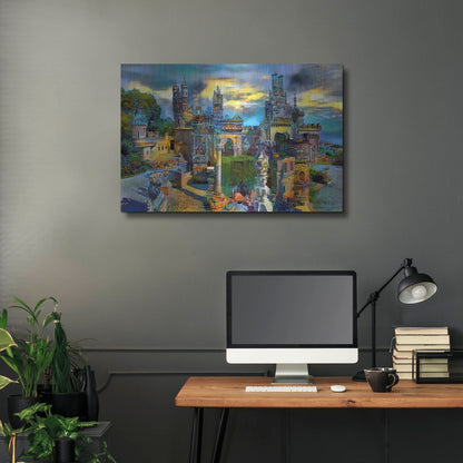 Luxe Metal Art 'Benalmadena Spain Colomares Castle' by Pedro Gavidia, Metal Wall Art,36x24