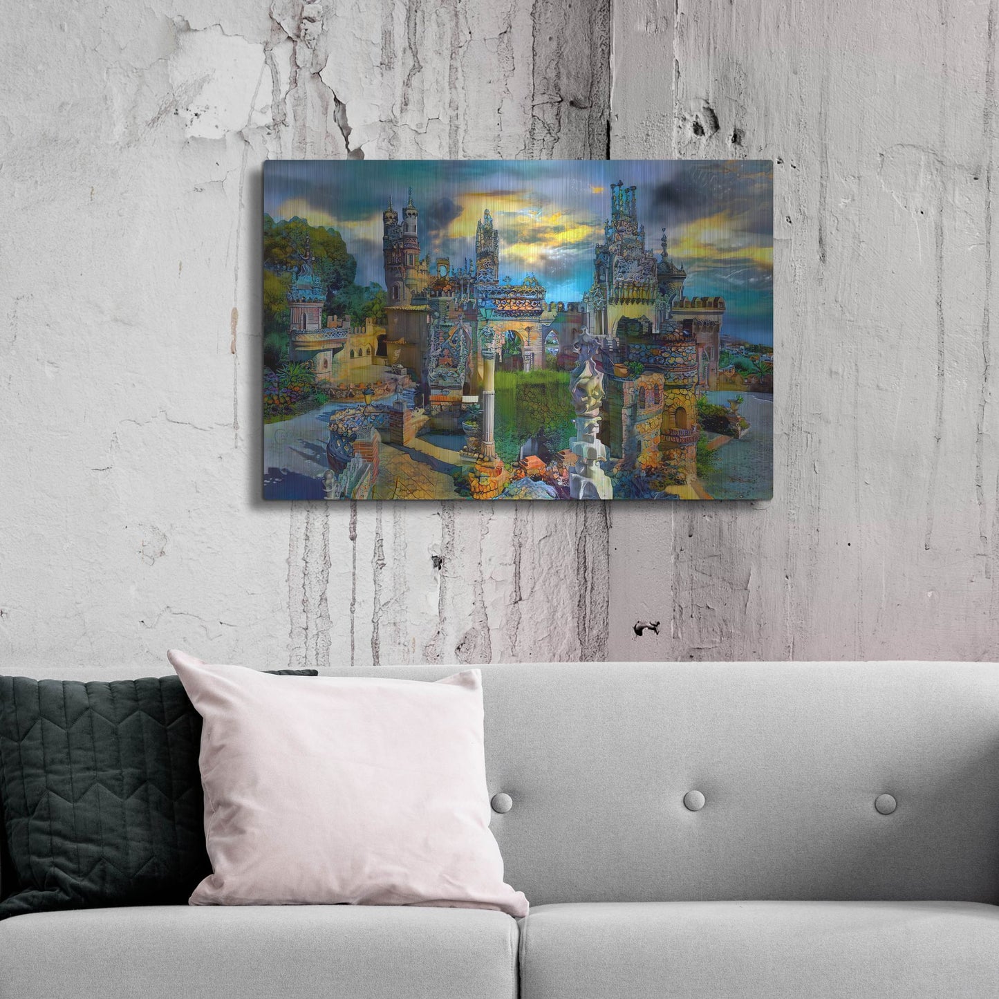 Luxe Metal Art 'Benalmadena Spain Colomares Castle' by Pedro Gavidia, Metal Wall Art,36x24