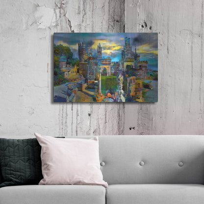 Luxe Metal Art 'Benalmadena Spain Colomares Castle' by Pedro Gavidia, Metal Wall Art,36x24