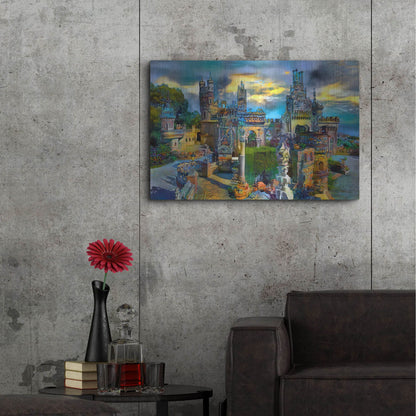 Luxe Metal Art 'Benalmadena Spain Colomares Castle' by Pedro Gavidia, Metal Wall Art,36x24