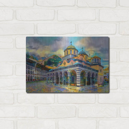 Luxe Metal Art 'Bulgaria Rila Monastery' by Pedro Gavidia, Metal Wall Art,16x12
