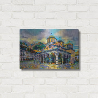 Luxe Metal Art 'Bulgaria Rila Monastery' by Pedro Gavidia, Metal Wall Art,24x16