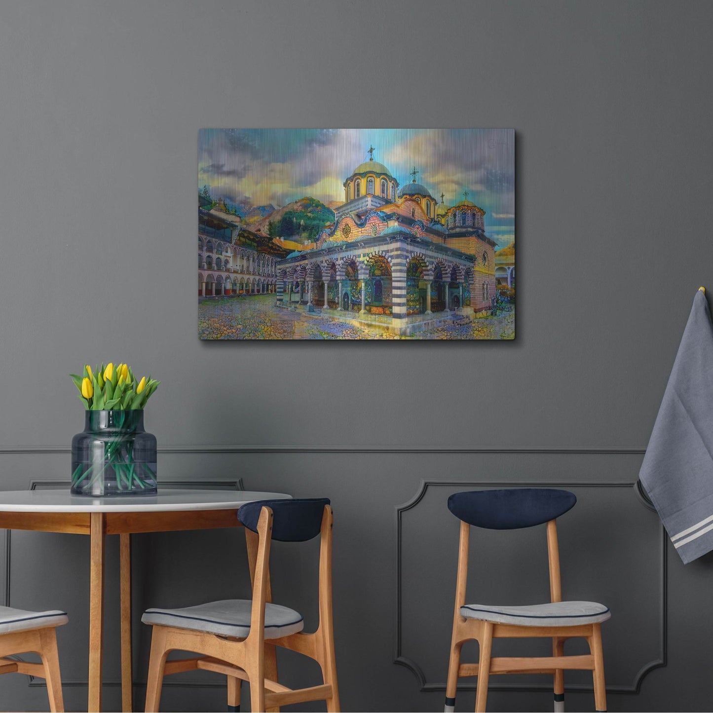 Luxe Metal Art 'Bulgaria Rila Monastery' by Pedro Gavidia, Metal Wall Art,36x24