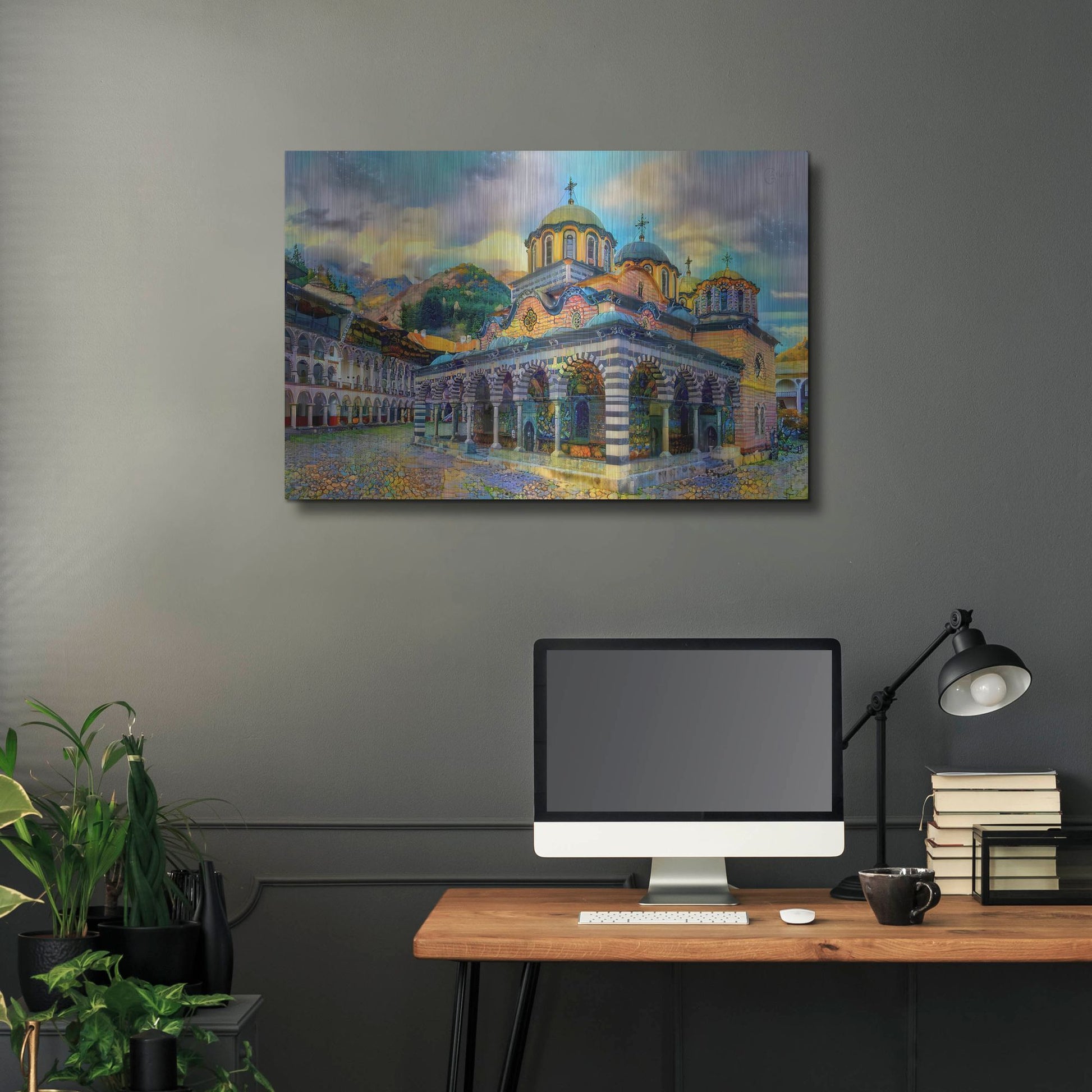 Luxe Metal Art 'Bulgaria Rila Monastery' by Pedro Gavidia, Metal Wall Art,36x24