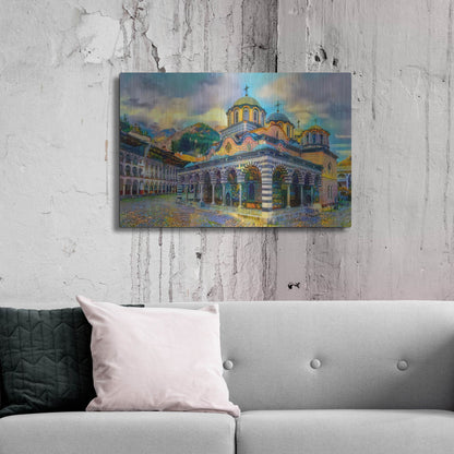 Luxe Metal Art 'Bulgaria Rila Monastery' by Pedro Gavidia, Metal Wall Art,36x24