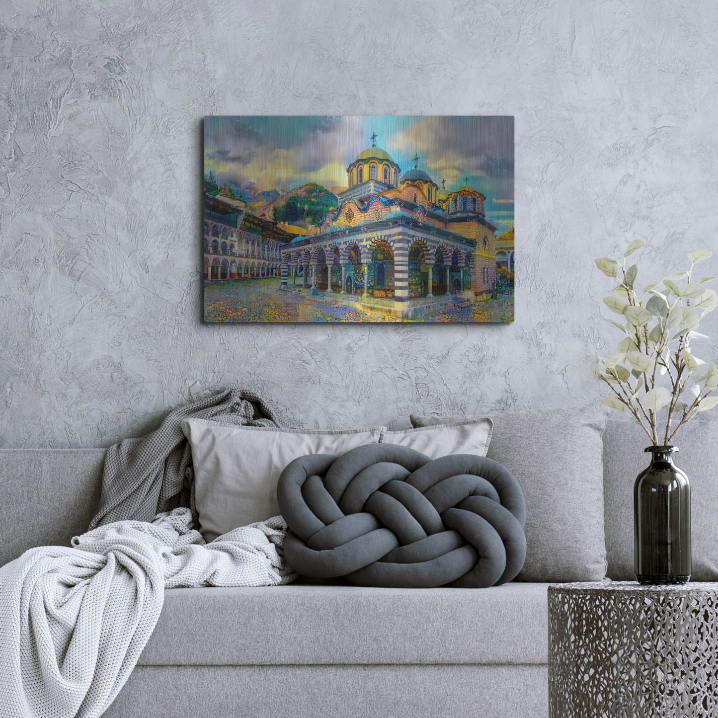 Luxe Metal Art 'Bulgaria Rila Monastery' by Pedro Gavidia, Metal Wall Art,36x24