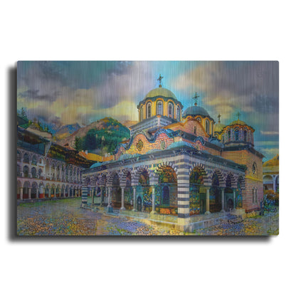 Luxe Metal Art 'Bulgaria Rila Monastery' by Pedro Gavidia, Metal Wall Art