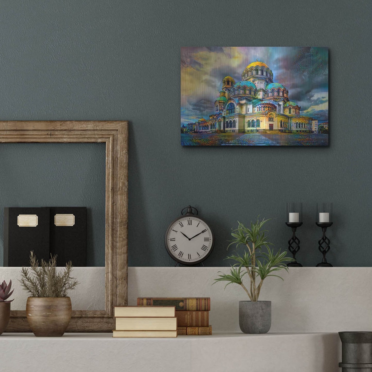 Luxe Metal Art 'Bulgaria Sofia Alexander Nevsky Cathedral' by Pedro Gavidia, Metal Wall Art,16x12