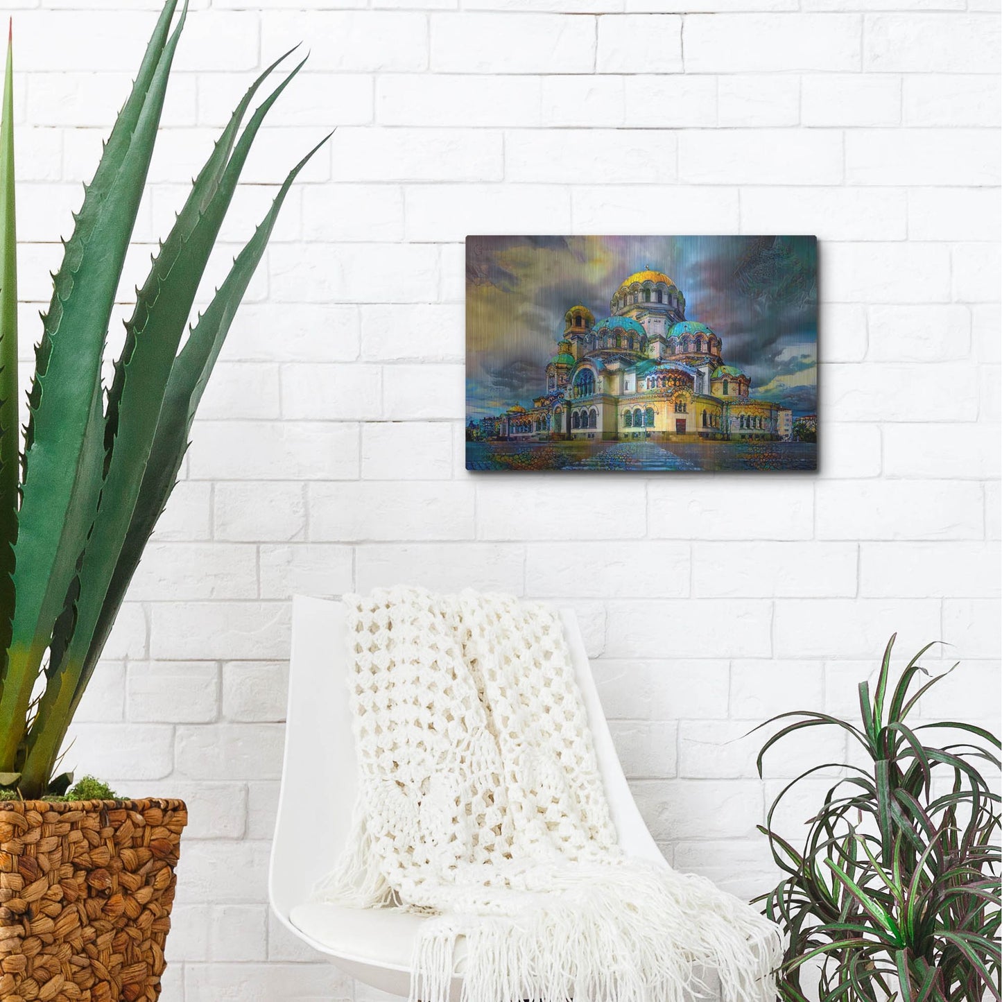 Luxe Metal Art 'Bulgaria Sofia Alexander Nevsky Cathedral' by Pedro Gavidia, Metal Wall Art,16x12