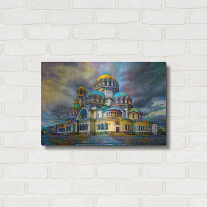 Luxe Metal Art 'Bulgaria Sofia Alexander Nevsky Cathedral' by Pedro Gavidia, Metal Wall Art,24x16