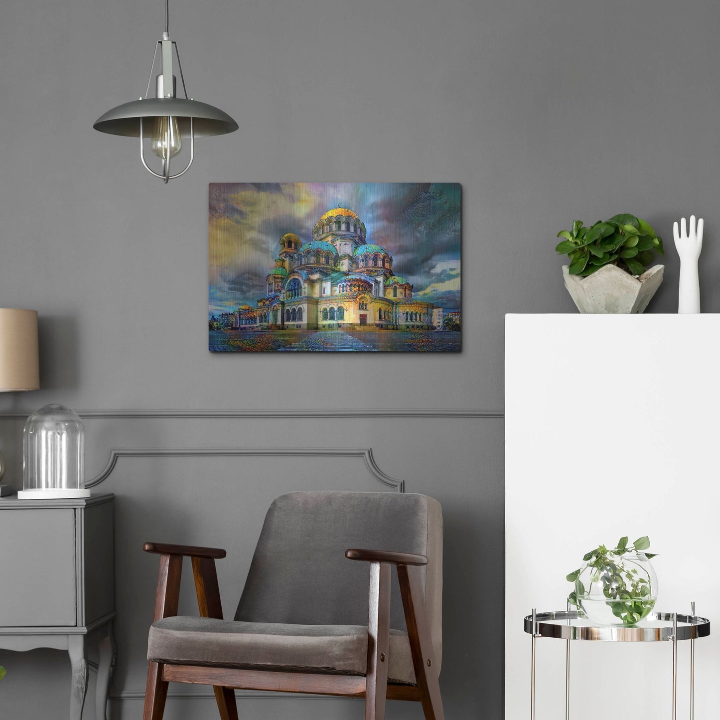 Luxe Metal Art 'Bulgaria Sofia Alexander Nevsky Cathedral' by Pedro Gavidia, Metal Wall Art,24x16