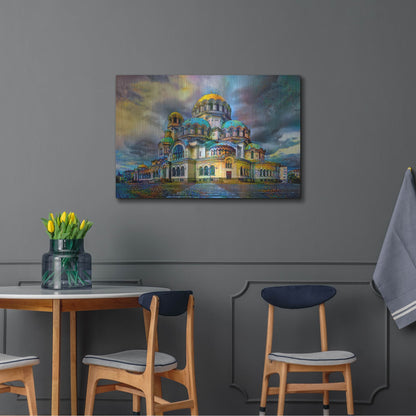Luxe Metal Art 'Bulgaria Sofia Alexander Nevsky Cathedral' by Pedro Gavidia, Metal Wall Art,36x24