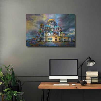 Luxe Metal Art 'Bulgaria Sofia Alexander Nevsky Cathedral' by Pedro Gavidia, Metal Wall Art,36x24