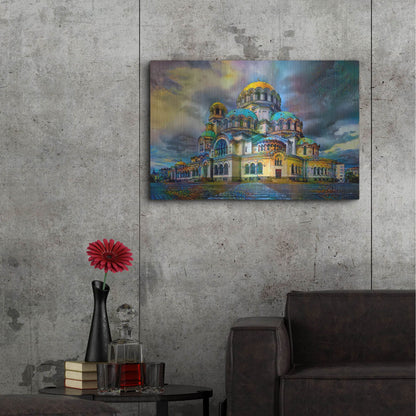 Luxe Metal Art 'Bulgaria Sofia Alexander Nevsky Cathedral' by Pedro Gavidia, Metal Wall Art,36x24