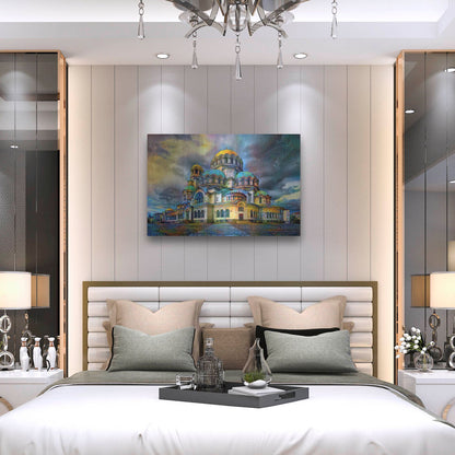 Luxe Metal Art 'Bulgaria Sofia Alexander Nevsky Cathedral' by Pedro Gavidia, Metal Wall Art,36x24