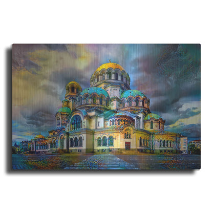 Luxe Metal Art 'Bulgaria Sofia Alexander Nevsky Cathedral' by Pedro Gavidia, Metal Wall Art