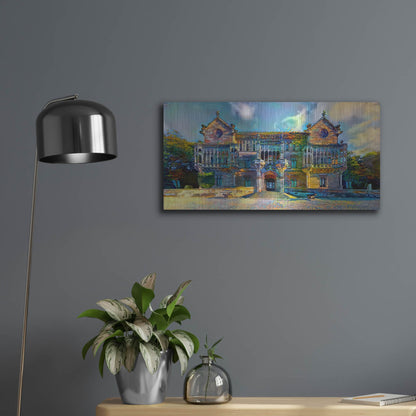 Luxe Metal Art 'Comillas Spain Palacio De Sobrellano Palace' by Pedro Gavidia, Metal Wall Art,24x12