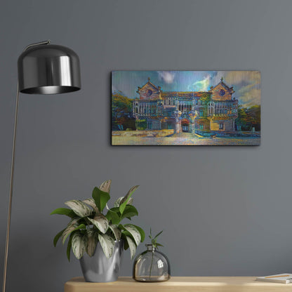 Luxe Metal Art 'Comillas Spain Palacio De Sobrellano Palace' by Pedro Gavidia, Metal Wall Art,24x12