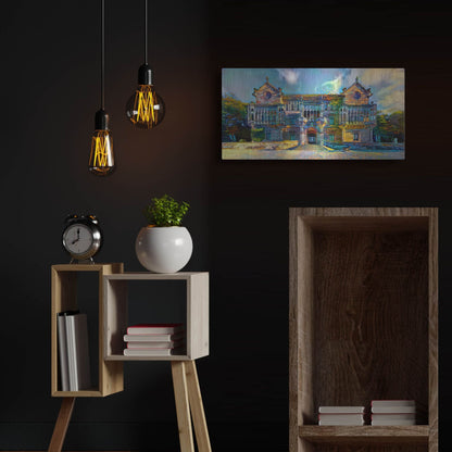 Luxe Metal Art 'Comillas Spain Palacio De Sobrellano Palace' by Pedro Gavidia, Metal Wall Art,24x12