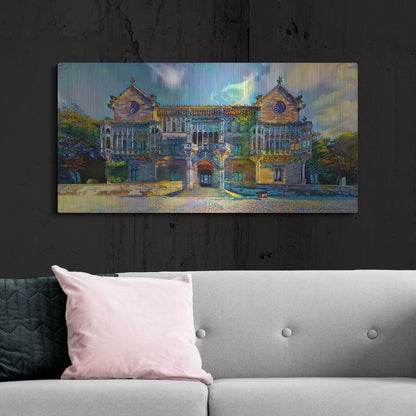 Luxe Metal Art 'Comillas Spain Palacio De Sobrellano Palace' by Pedro Gavidia, Metal Wall Art,48x24