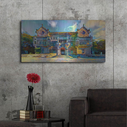 Luxe Metal Art 'Comillas Spain Palacio De Sobrellano Palace' by Pedro Gavidia, Metal Wall Art,48x24