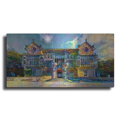 Luxe Metal Art 'Comillas Spain Palacio De Sobrellano Palace' by Pedro Gavidia, Metal Wall Art