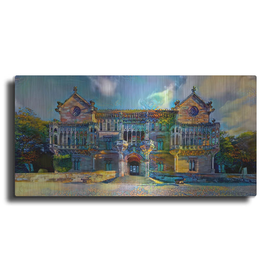 Luxe Metal Art 'Comillas Spain Palacio De Sobrellano Palace' by Pedro Gavidia, Metal Wall Art