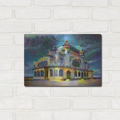 Luxe Metal Art 'Constanta Romania Casino Promenade' by Pedro Gavidia, Metal Wall Art,16x12