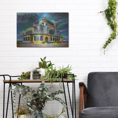 Luxe Metal Art 'Constanta Romania Casino Promenade' by Pedro Gavidia, Metal Wall Art,16x12