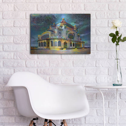 Luxe Metal Art 'Constanta Romania Casino Promenade' by Pedro Gavidia, Metal Wall Art,24x16