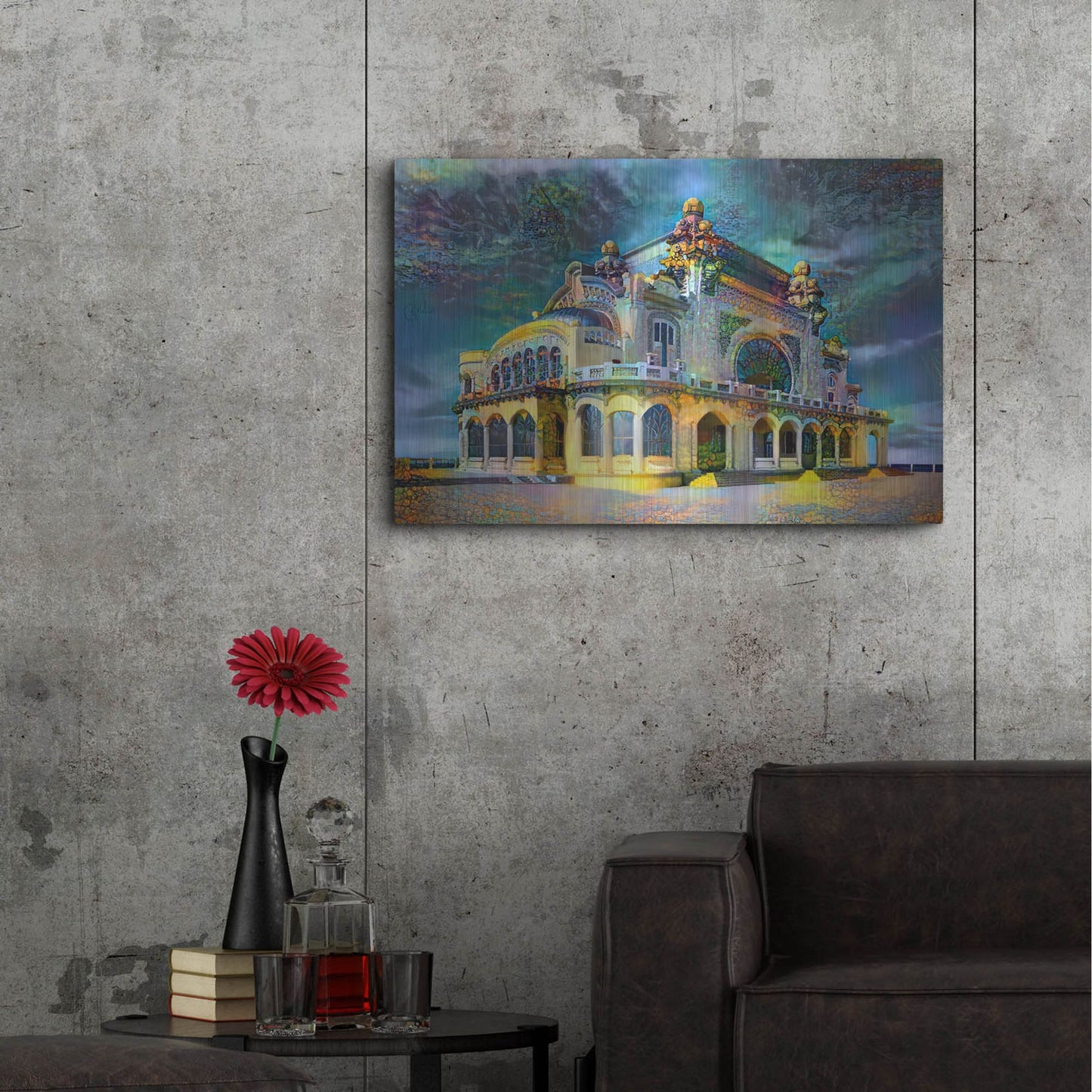Luxe Metal Art 'Constanta Romania Casino Promenade' by Pedro Gavidia, Metal Wall Art,36x24