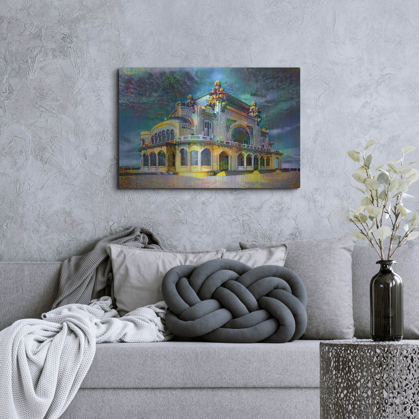 Luxe Metal Art 'Constanta Romania Casino Promenade' by Pedro Gavidia, Metal Wall Art,36x24