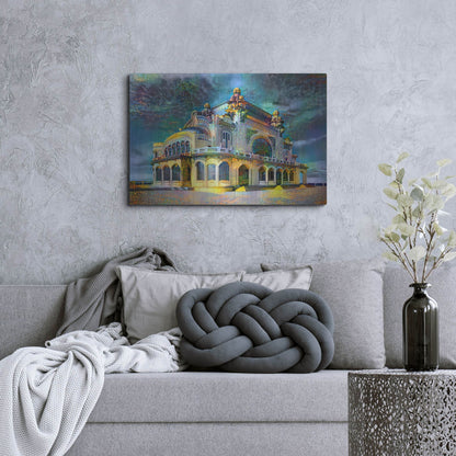 Luxe Metal Art 'Constanta Romania Casino Promenade' by Pedro Gavidia, Metal Wall Art,36x24