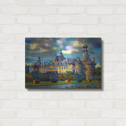 Luxe Metal Art 'Deinze Belgium Ooidonk Castle' by Pedro Gavidia, Metal Wall Art,24x16