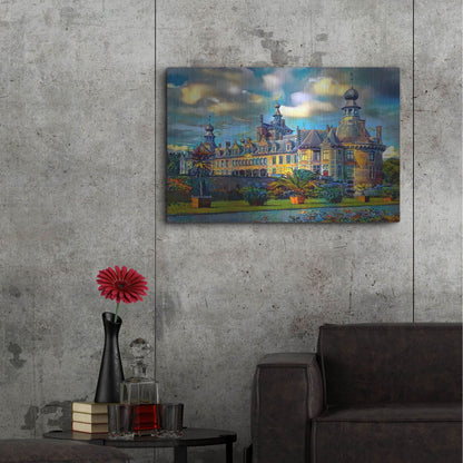 Luxe Metal Art 'Deinze Belgium Ooidonk Castle' by Pedro Gavidia, Metal Wall Art,36x24