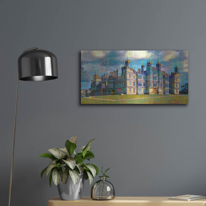 Luxe Metal Art 'England Stamford Lincolnshire Burghley House' by Pedro Gavidia, Metal Wall Art,24x12