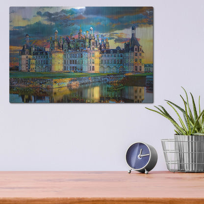 Luxe Metal Art 'France Loire Valley Chateau De Chambord' by Pedro Gavidia, Metal Wall Art,16x12