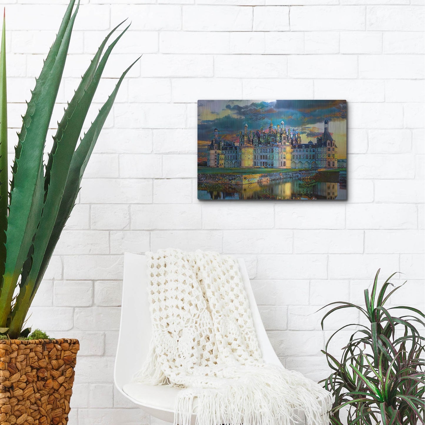 Luxe Metal Art 'France Loire Valley Chateau De Chambord' by Pedro Gavidia, Metal Wall Art,16x12