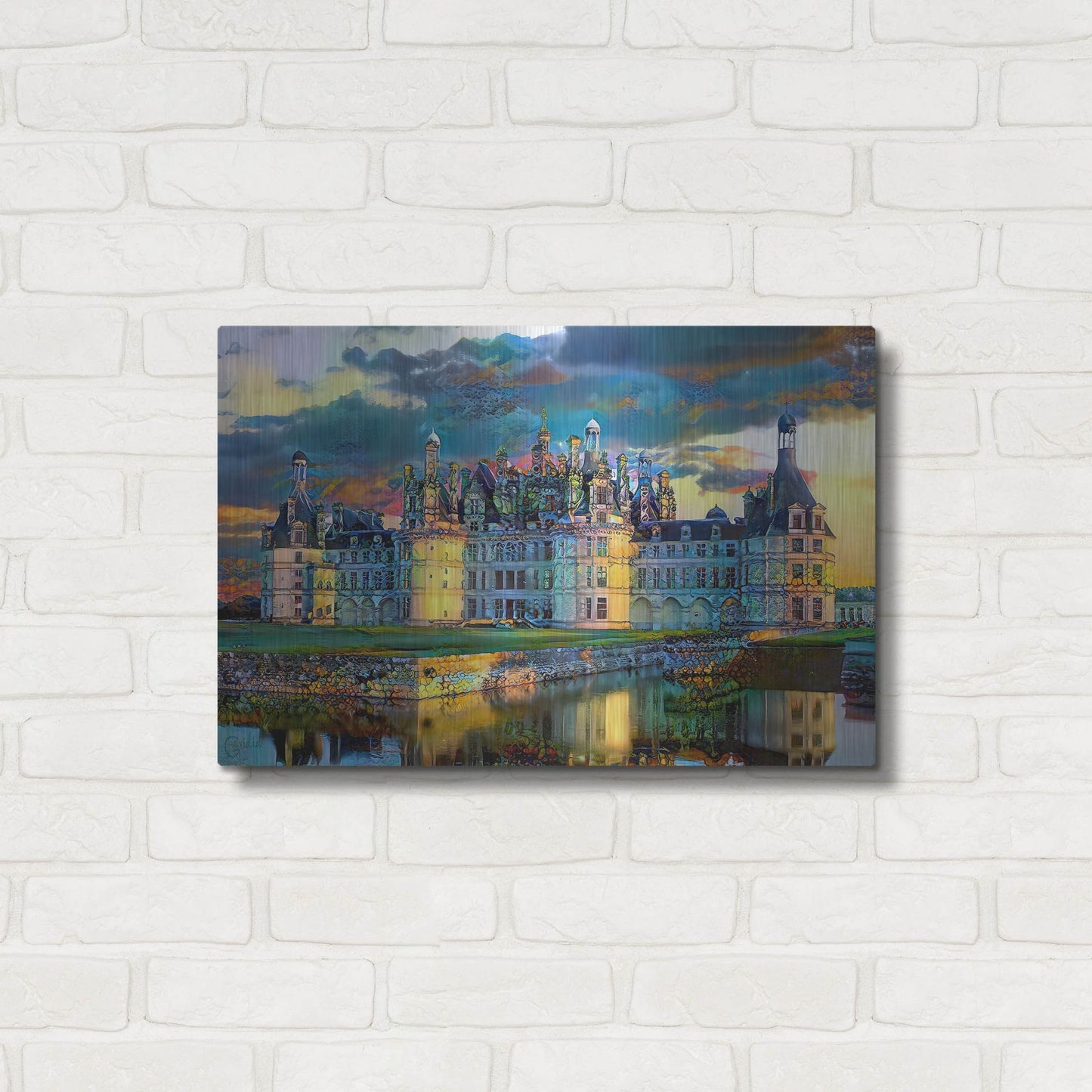 Luxe Metal Art 'France Loire Valley Chateau De Chambord' by Pedro Gavidia, Metal Wall Art,24x16