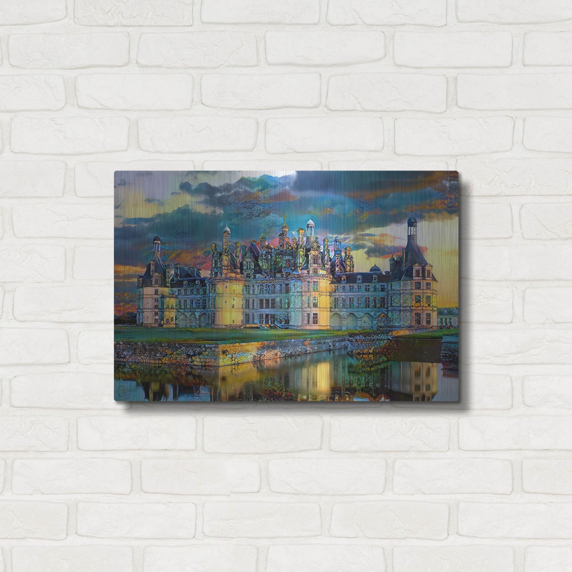 Luxe Metal Art 'France Loire Valley Chateau De Chambord' by Pedro Gavidia, Metal Wall Art,24x16