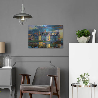 Luxe Metal Art 'France Loire Valley Chateau De Chambord' by Pedro Gavidia, Metal Wall Art,24x16