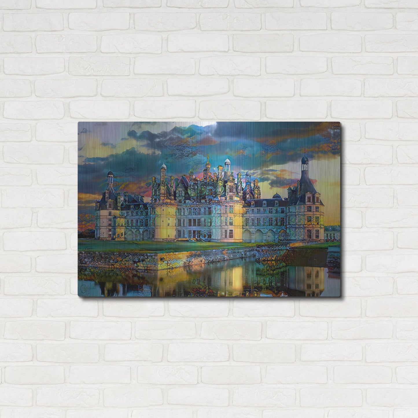 Luxe Metal Art 'France Loire Valley Chateau De Chambord' by Pedro Gavidia, Metal Wall Art,36x24