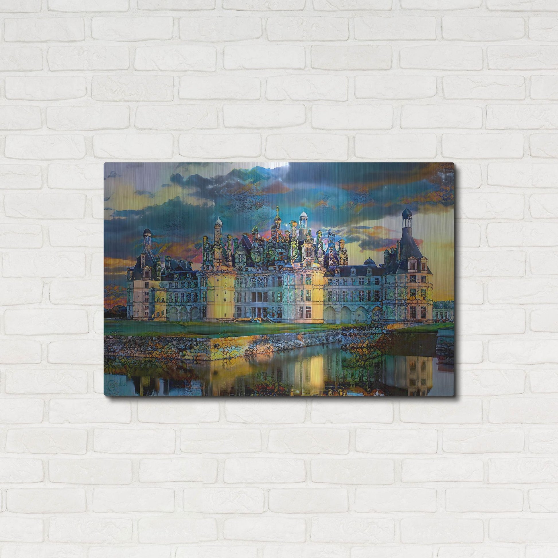 Luxe Metal Art 'France Loire Valley Chateau De Chambord' by Pedro Gavidia, Metal Wall Art,36x24
