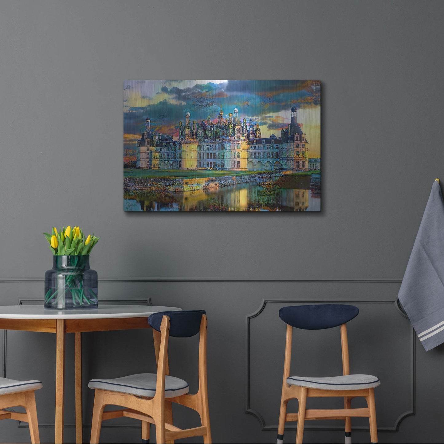 Luxe Metal Art 'France Loire Valley Chateau De Chambord' by Pedro Gavidia, Metal Wall Art,36x24