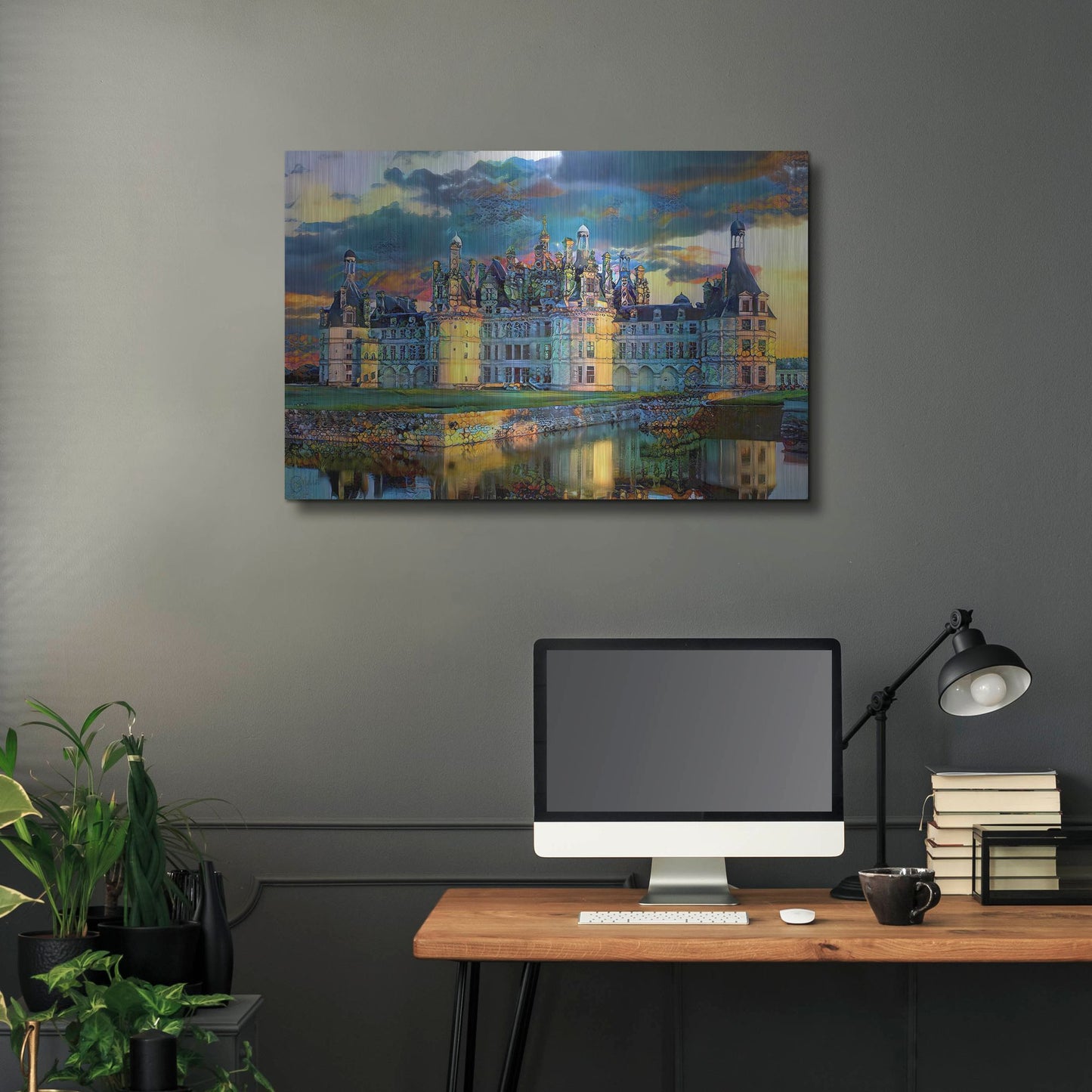 Luxe Metal Art 'France Loire Valley Chateau De Chambord' by Pedro Gavidia, Metal Wall Art,36x24