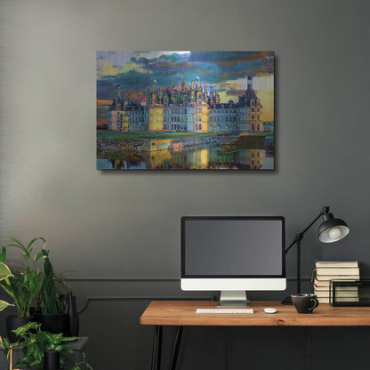 Luxe Metal Art 'France Loire Valley Chateau De Chambord' by Pedro Gavidia, Metal Wall Art,36x24